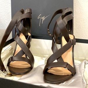 G. Zanotti  high heel leather sandals brand new, never worn.